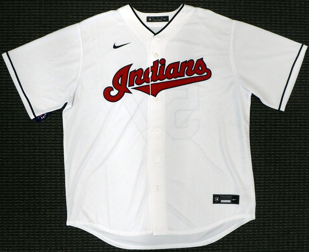 Cleveland Indians Shane Bieber Signed White Nike Jersey Size XL Beckett