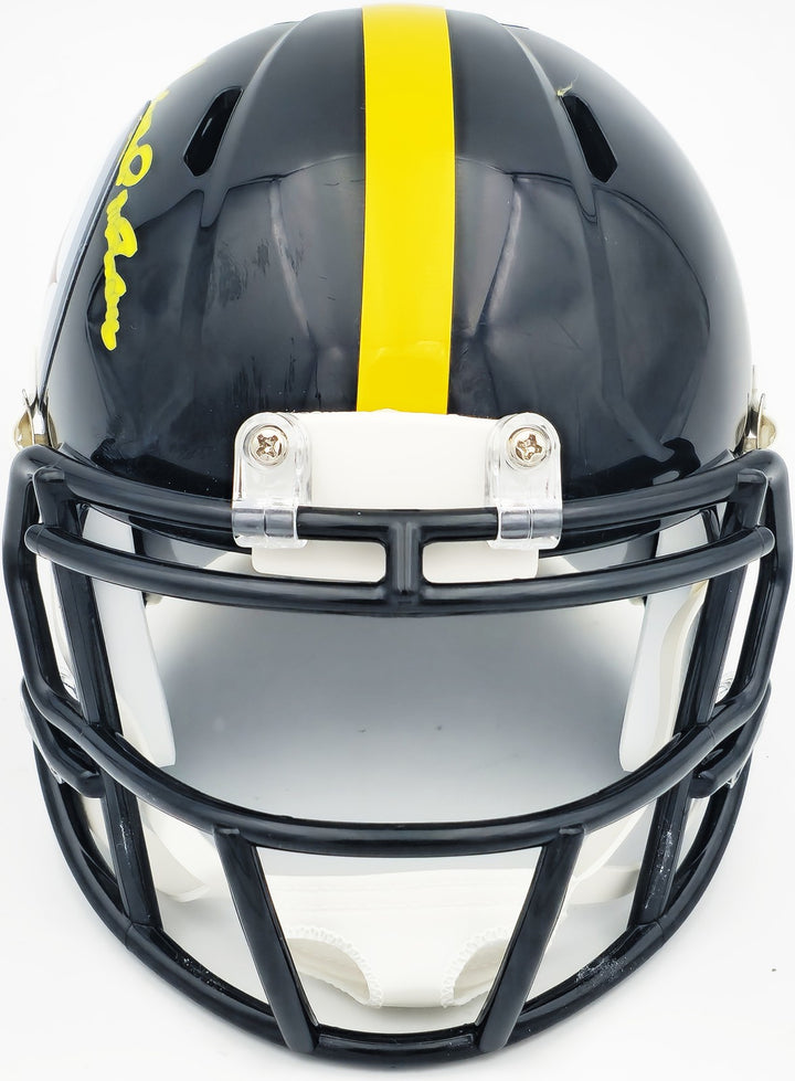 Terry Bradshaw Signed Pittsburgh Steelers Black Speed Mini Helmet Beckett Wit