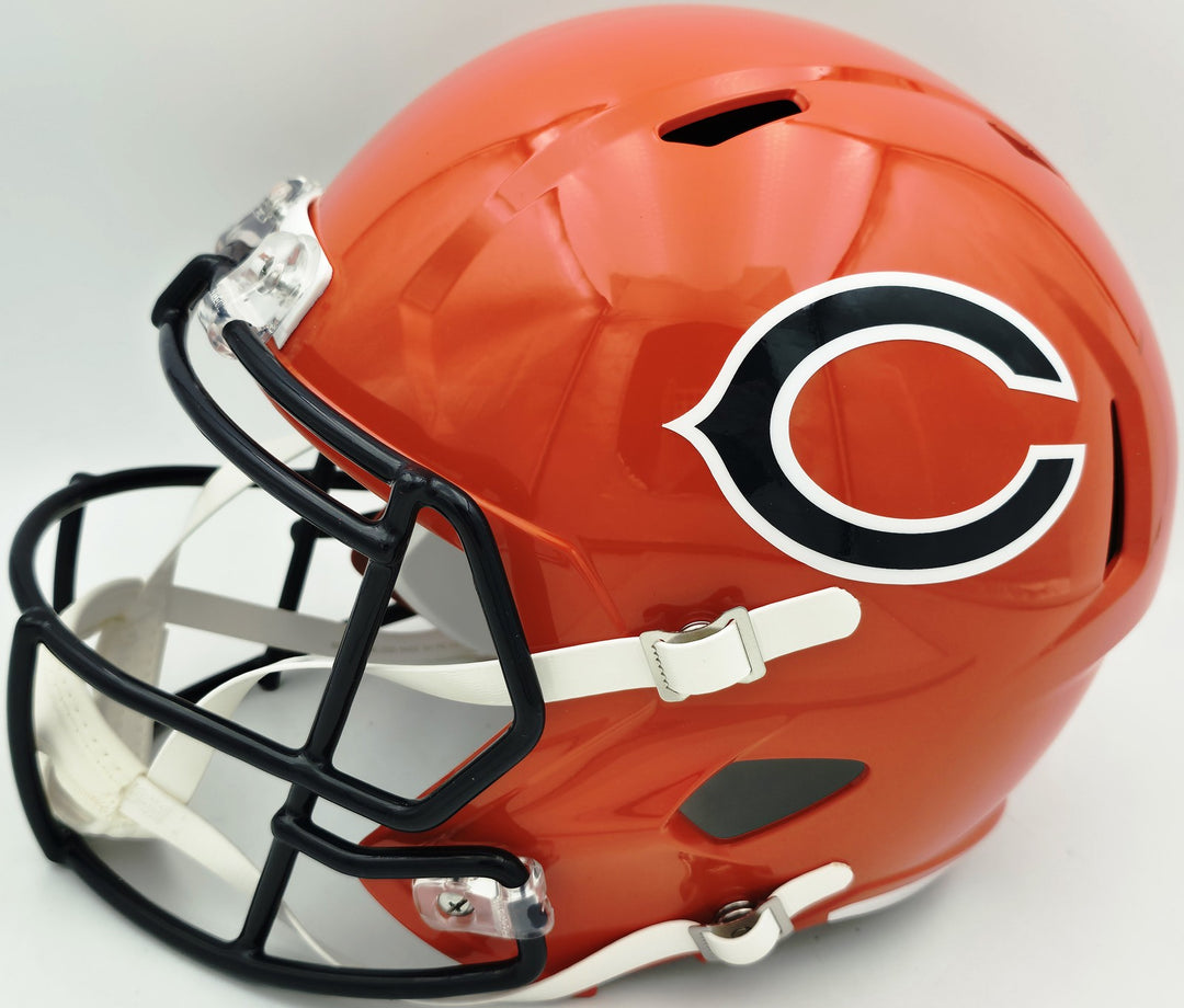 Brian Urlacher Auto Bears Orange Full Size Speed Replica Helmet "HOF 18" Beckett