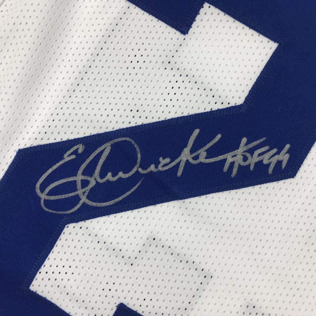 Autographed/Signed Eric Dickerson HOF 99 Los Angeles LA White Jersey JSA COA