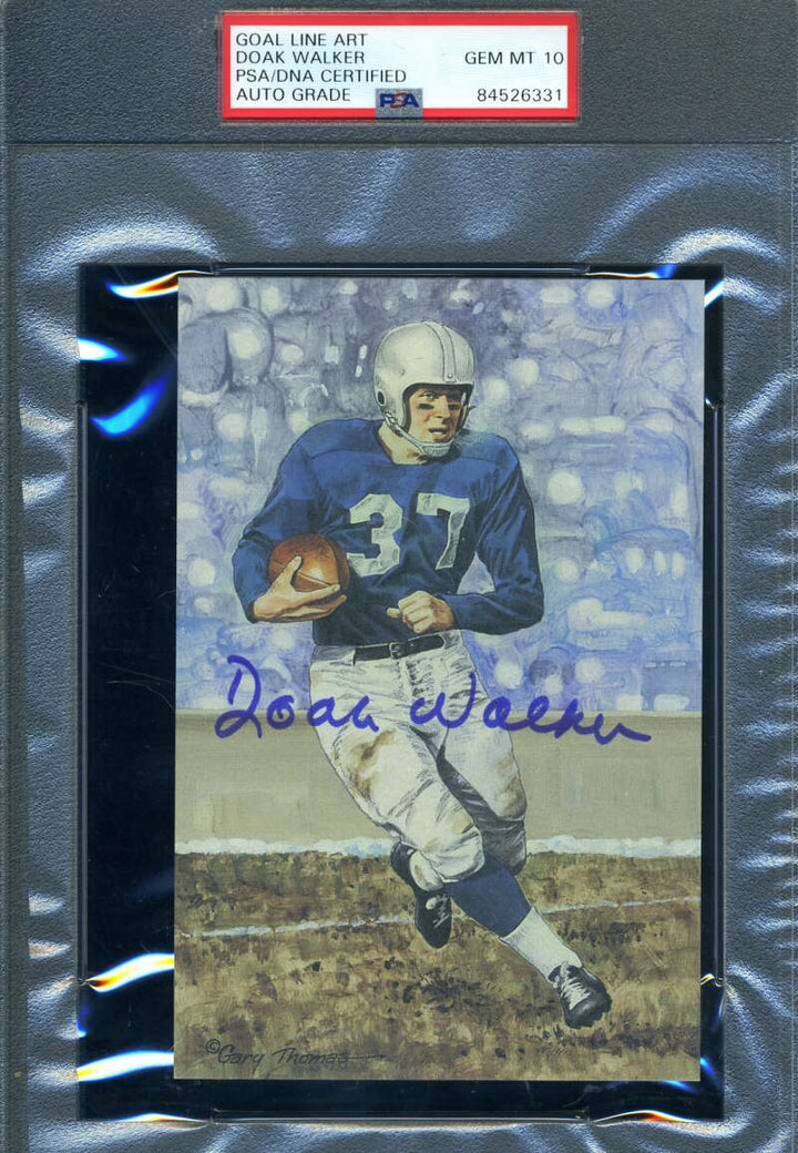 Doak Walker Gem Mint 10 PSA DNA Signed Goal Line Art Card GLAC Autograph
