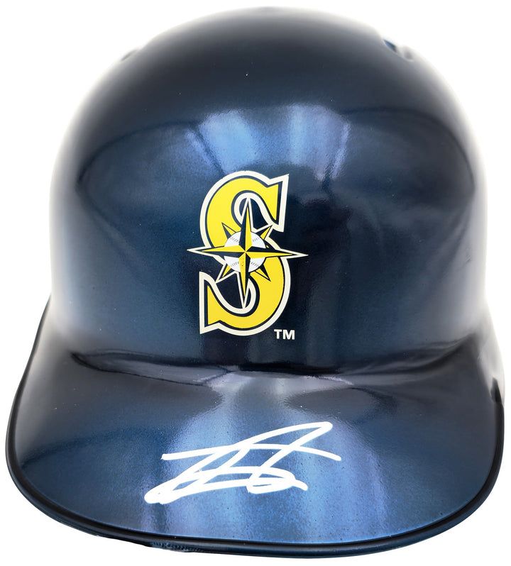 Julio Rodriguez Signed Seattle Mariners Chrome Blue Mini Helmet Beckett