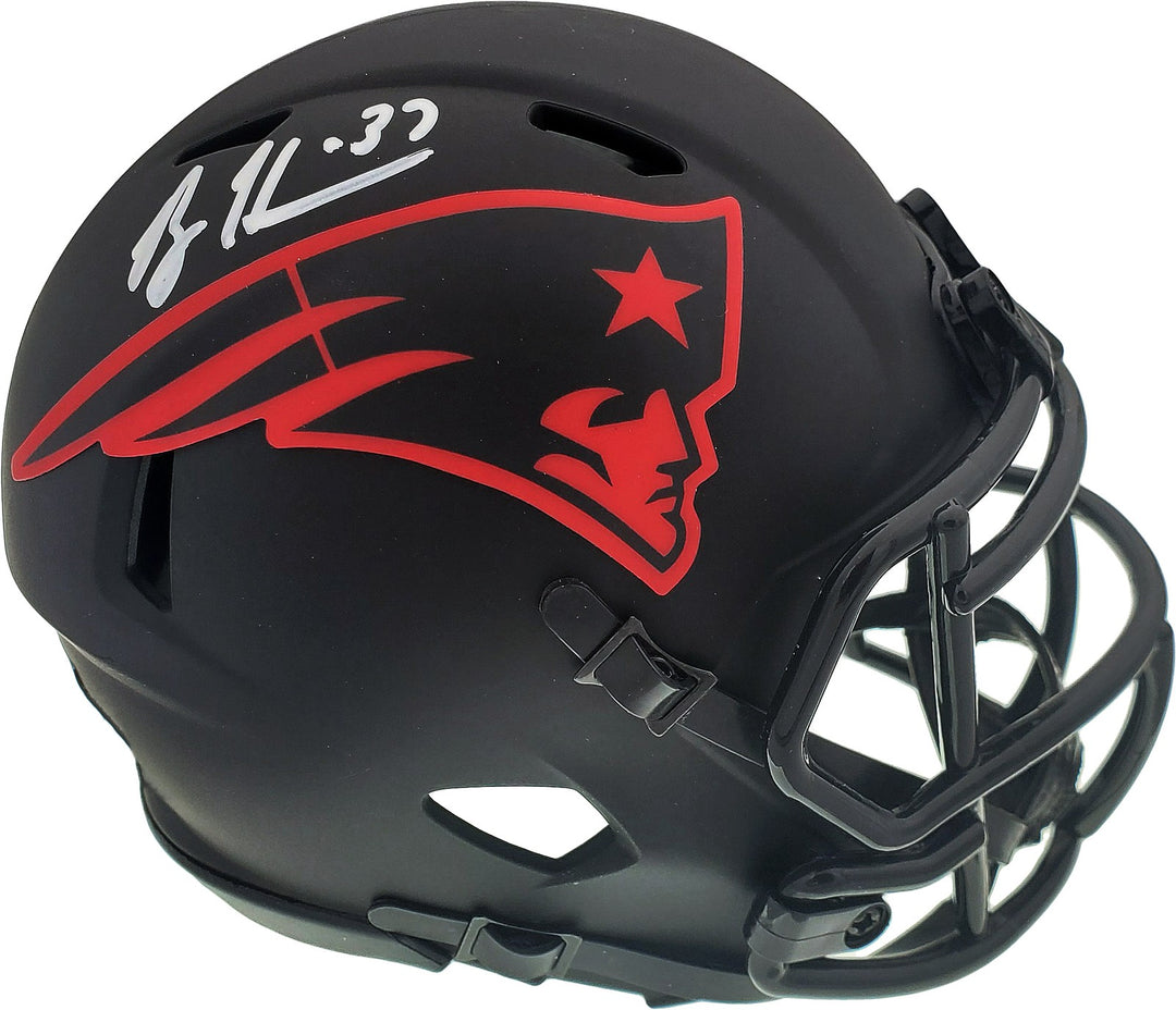 Rodney Harrison Signed Patriots Eclipse Black Speed Mini Helmet Beckett