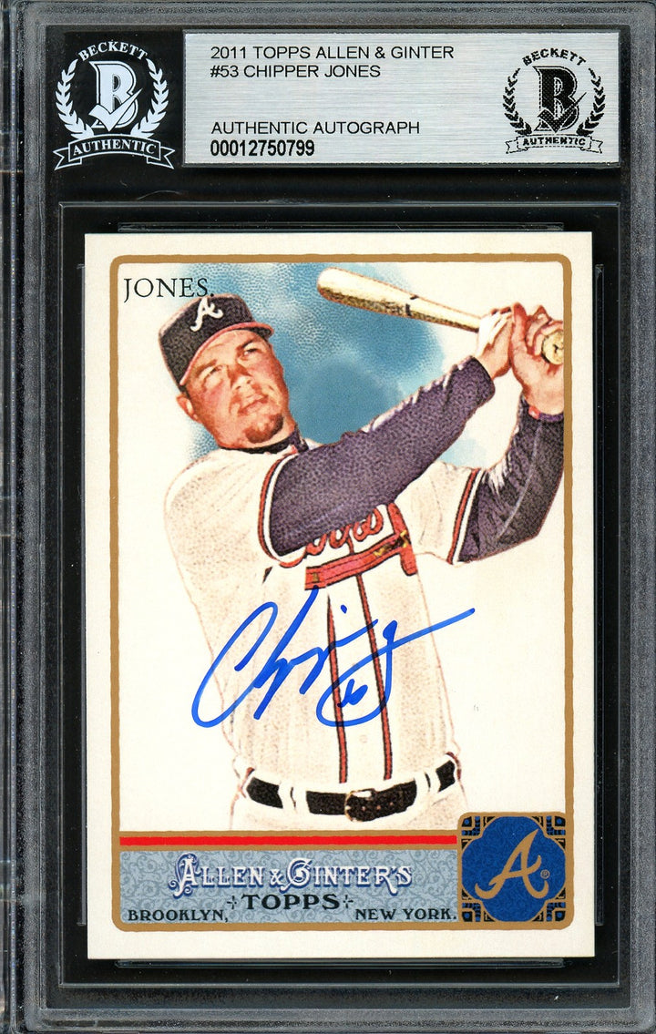 Chipper Jones Signed 2011 Topps Allen & Ginter Card 53 Atlanta Braves Beckett