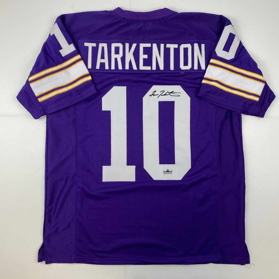 Facsimile Autographed Fran Tarkenton Minnesota Purple Jersey Men's XL