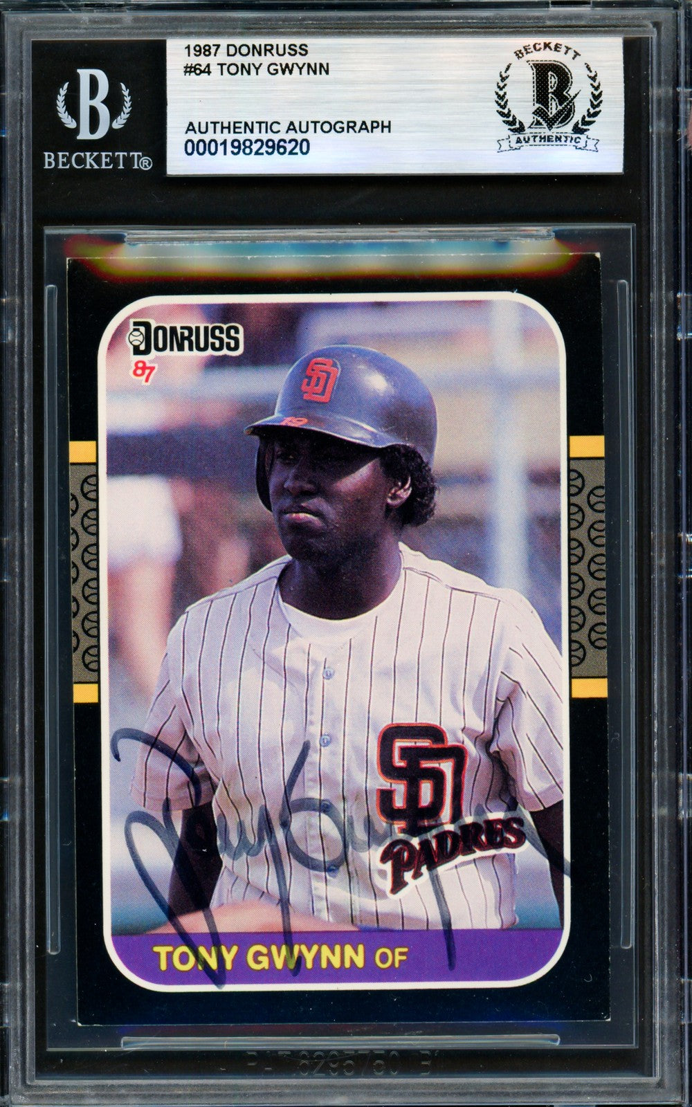 Tony Gwynn Signed 1987 Donruss Card #64 San Diego Padres Beckett #19829620