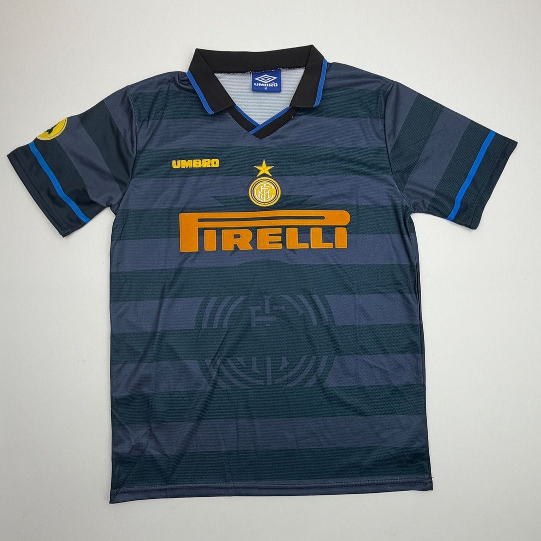 Autographed/Signed Javier Zanetti Inter Milan Navy Soccer Jersey Beckett BAS COA