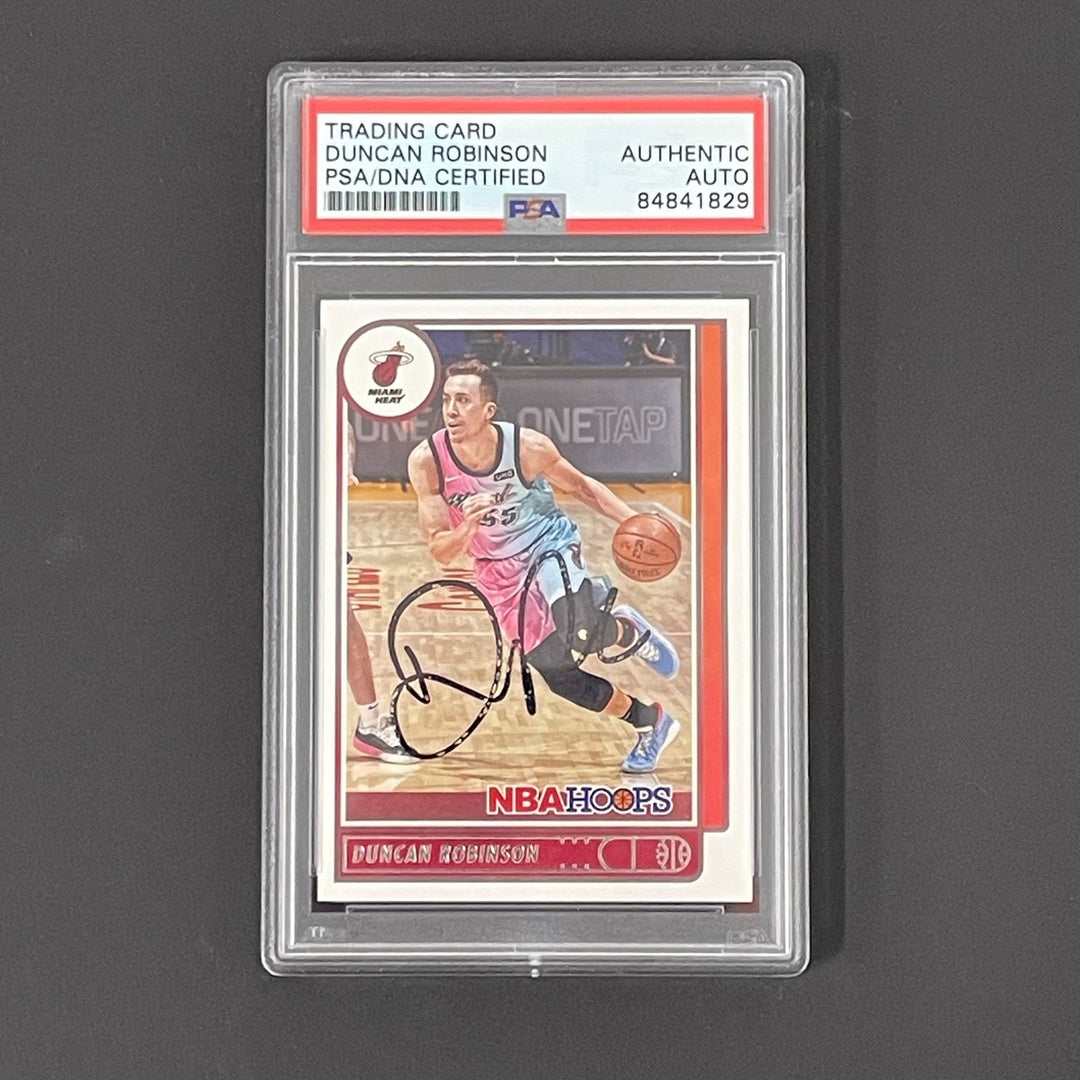2021-22 NBA Hoops #30 Duncan Robinson Signed Card PSA Slabbed Heat