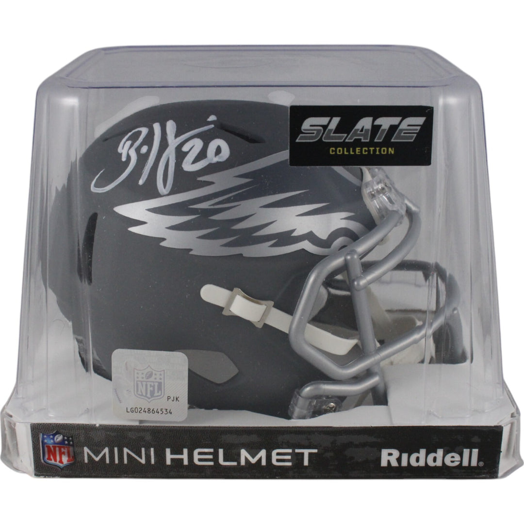 Brian Dawkins Autographed Philadelphia Eagles Slate Mini Helmet Beckett 49114