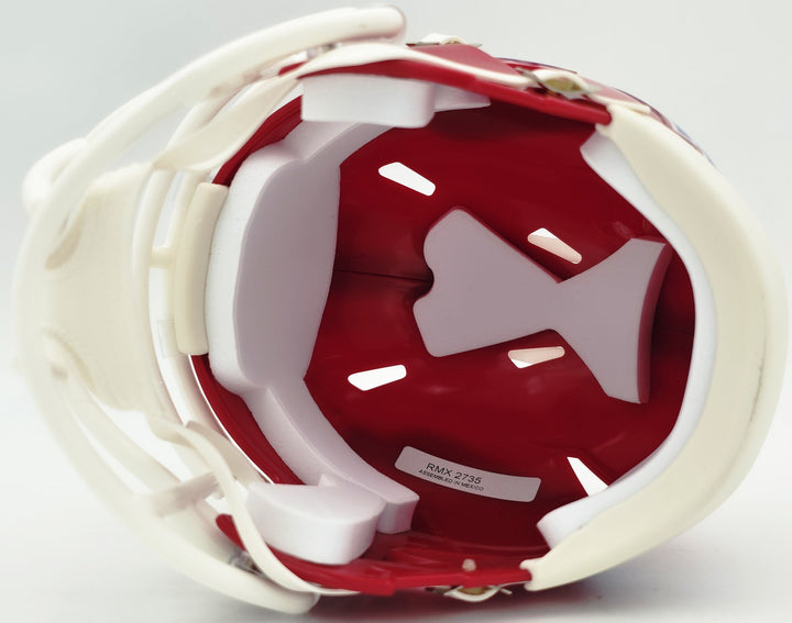 DJ Moore Signed Buffalo Bills Red 1987-01 Throwback Speed Mini Helmet