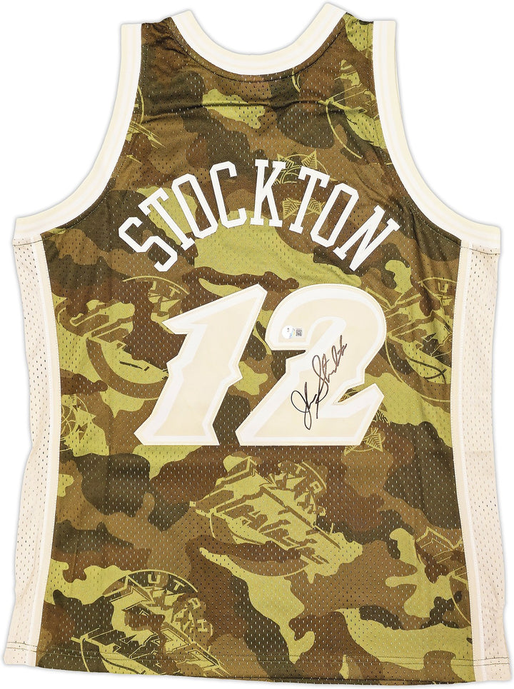 Jazz John Stockton Auto Green Auth Mitchell Ness 98-99 HWC Swingman Jersey L BAS