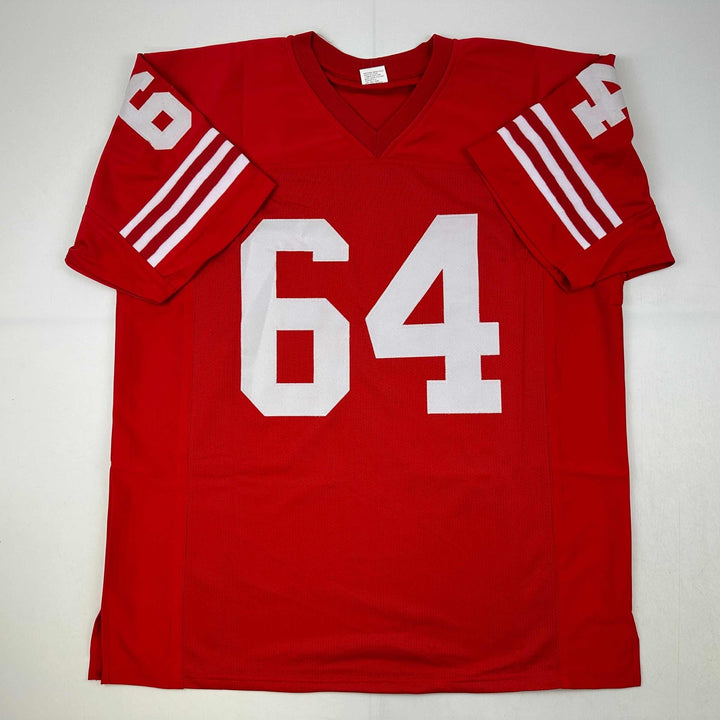 Facsimile Autographed Dave Wilcox San Francisco Red Reprint Jersey Size Men's XL