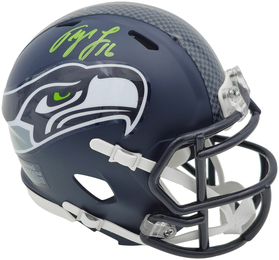Tyler Lockett Auto Signed Seattle Seahawks Blue Speed Mini Helmet MCS Holo