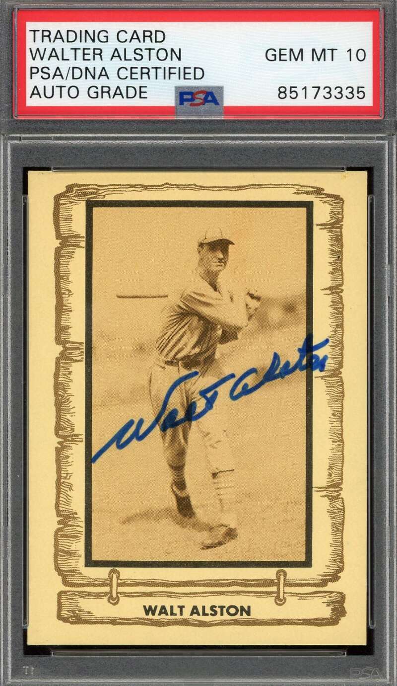 Walter Alston Gem Mint 10 PSA DNA Signed 1980 Cramer Baseball Legends Autograph