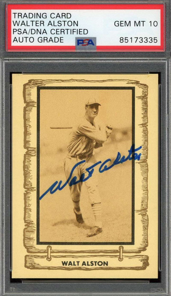 Walter Alston Gem Mint 10 PSA DNA Signed 1980 Cramer Baseball Legends Autograph