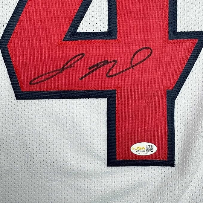 Framed Autographed/Signed Jaylin Noel 35x39 Houston White Jersey JSA COA