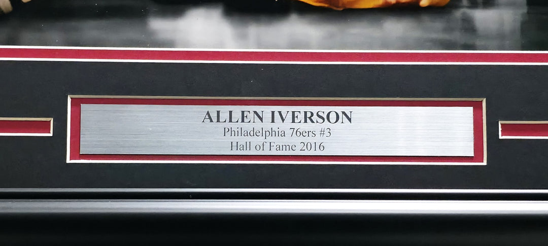 Allen Iverson Signed Framed 16x20 Photo 76ers (Damaged) Beckett Wit #W997620