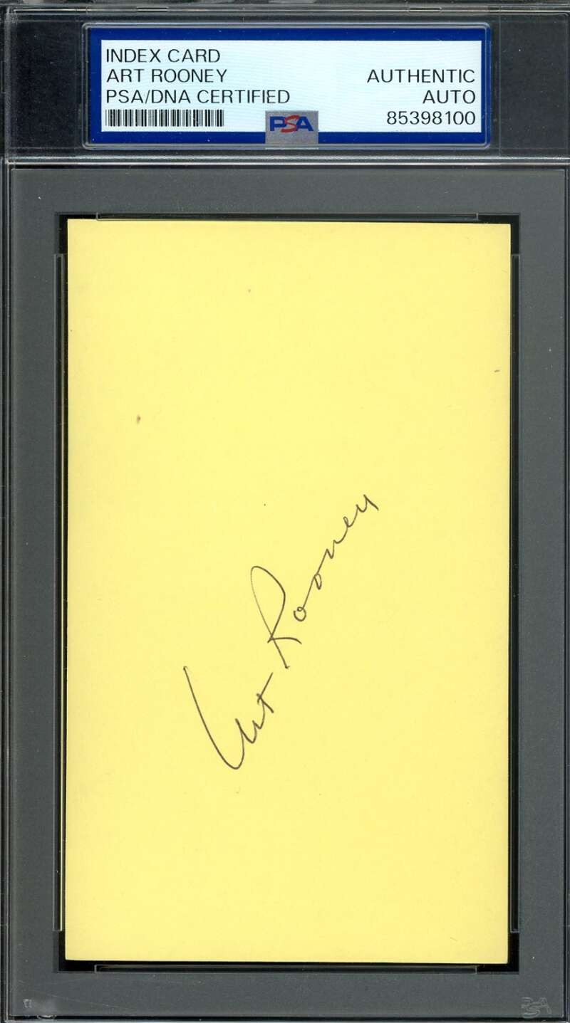 Art Rooney PSA DNA Signed 3x5 Index Card Steelers Autograph