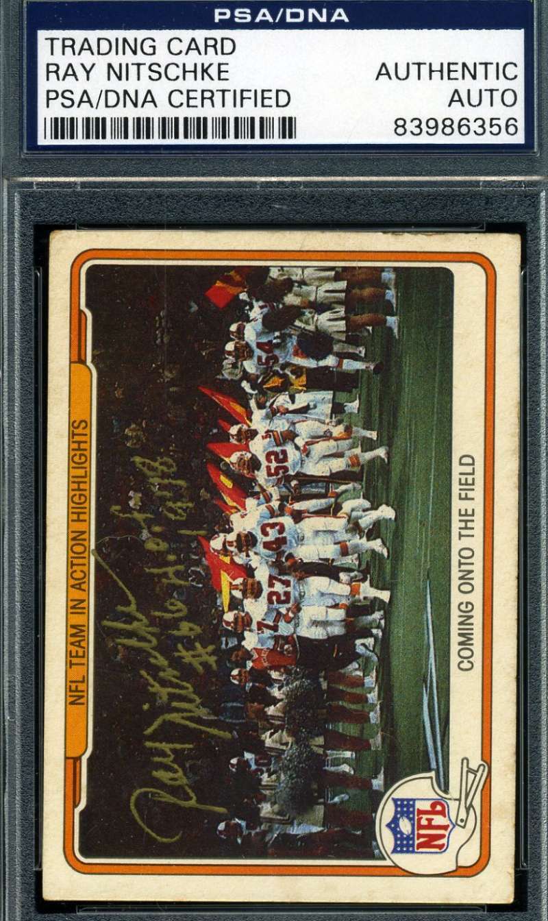 Ray Nitschke 1981 Fleer Hand Signed PSA DNA Original Authentic Autograph