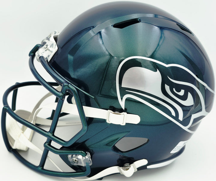 Mike Macdonald Signed Seahawks Rivalries Full Size Helmet "We Did Not Care"