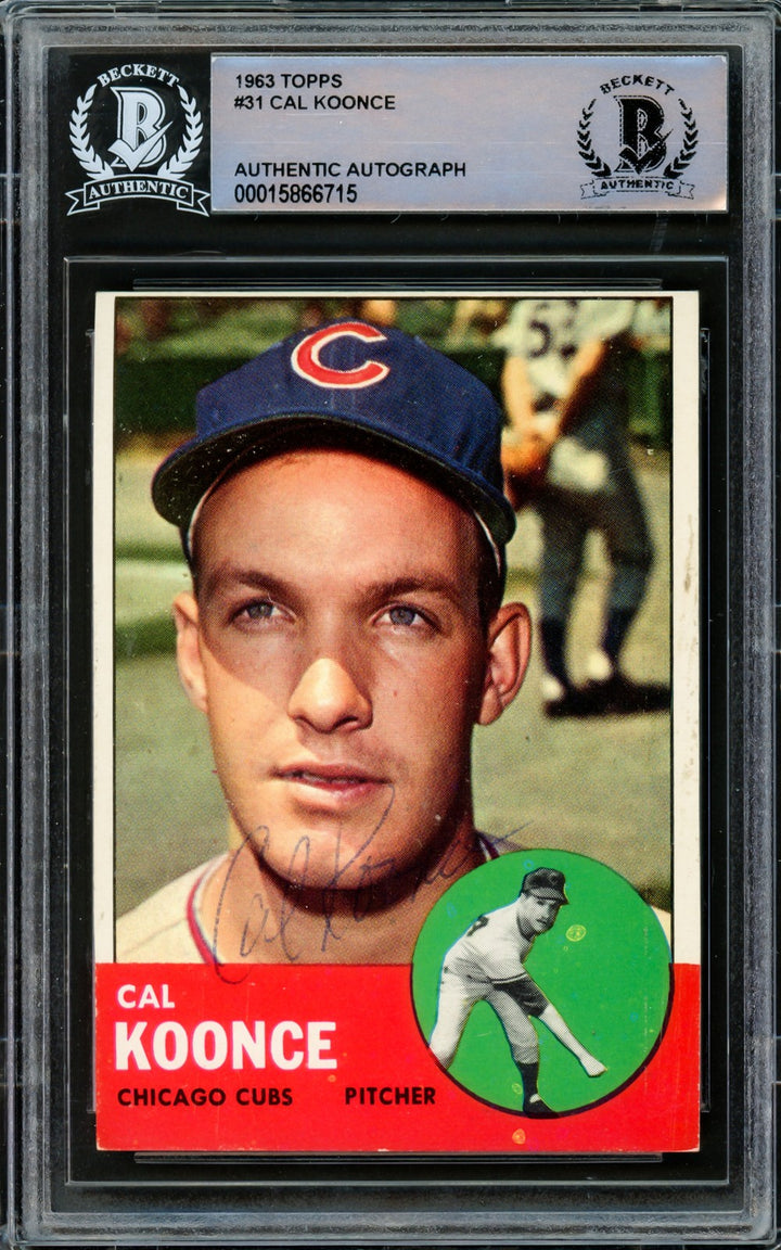 Cal Koonce Signed 1963 Topps Card #31 Chicago Cubs Beckett BAS #15866715