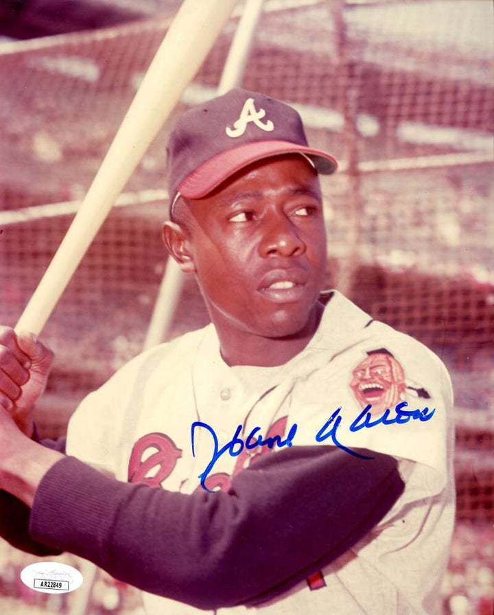 Hank Aaron JSA Cert Signed 8x10 Photo Autographed Braves