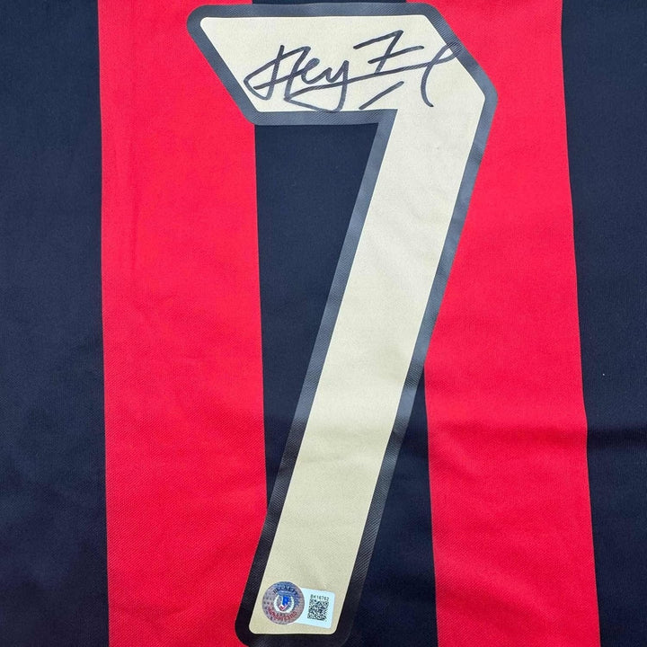 Framed Autographed/Signed Andriy Shevchenko 35x39 AC Milan Jersey BAS COA