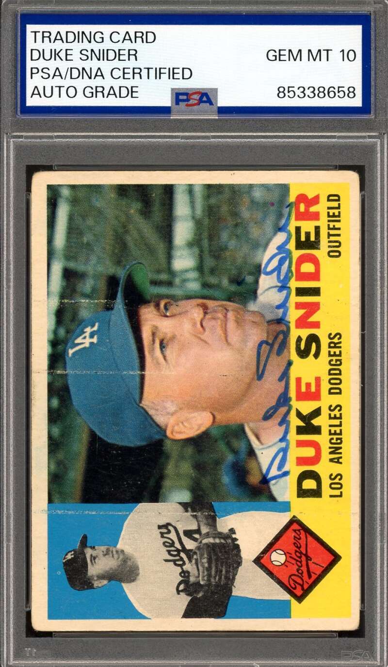 Duke Snider Gem Mint 10 PSA DNA Signed 1960 Topps Autograph
