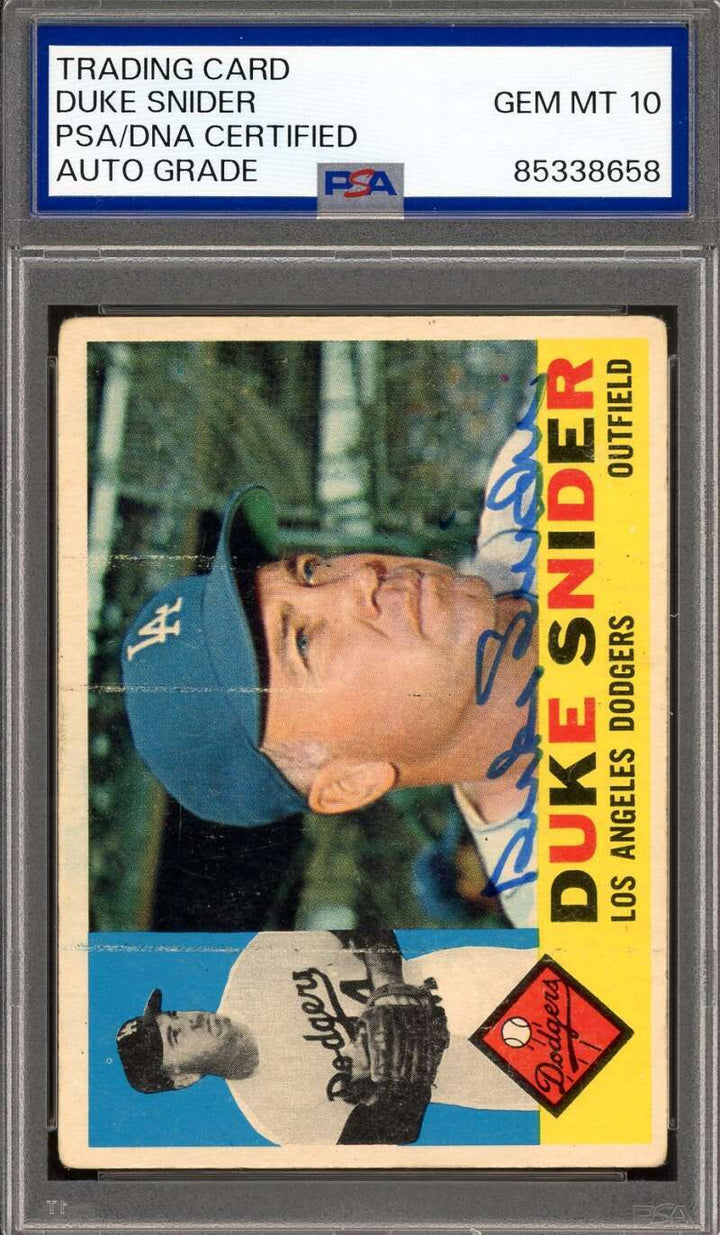 Duke Snider Gem Mint 10 PSA DNA Signed 1960 Topps Autograph