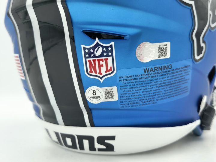 Barry Sanders Auto Lions Blue Full Size SpeedFlex Authentic Helmet "Lion King"
