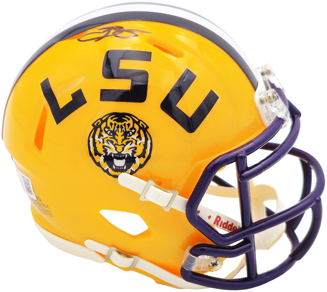 Odell Beckham Jr. Signed LSU Tigers Yellow Speed Mini Helmet Beckett Wit