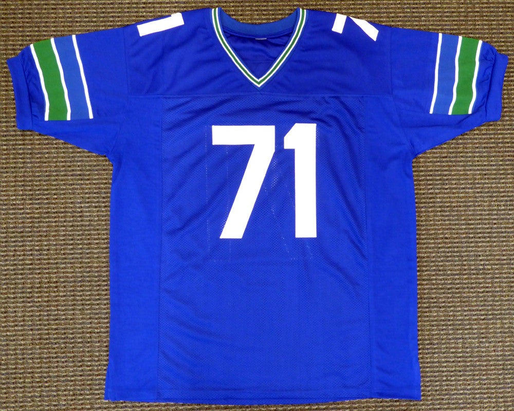 Seattle Seahawks Walter Jones Autographed Signed Blue Jersey MCS Holo