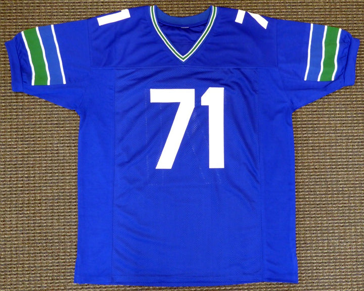Seattle Seahawks Walter Jones Autographed Signed Blue Jersey MCS Holo