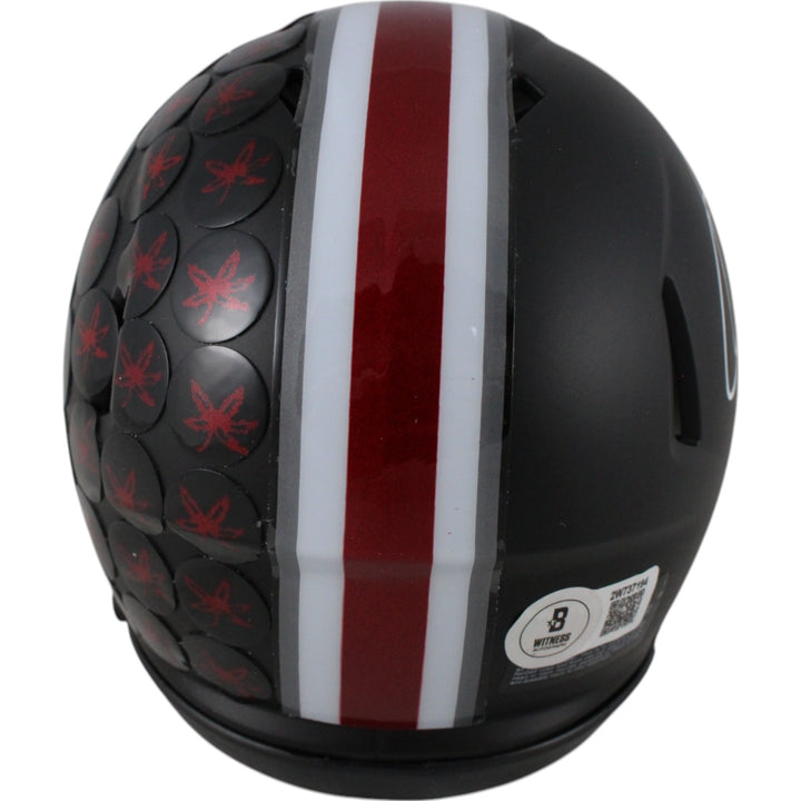 Quinshon Judkins Autographed Ohio State Buckeyes Black Mini Helmet Beckett 49614