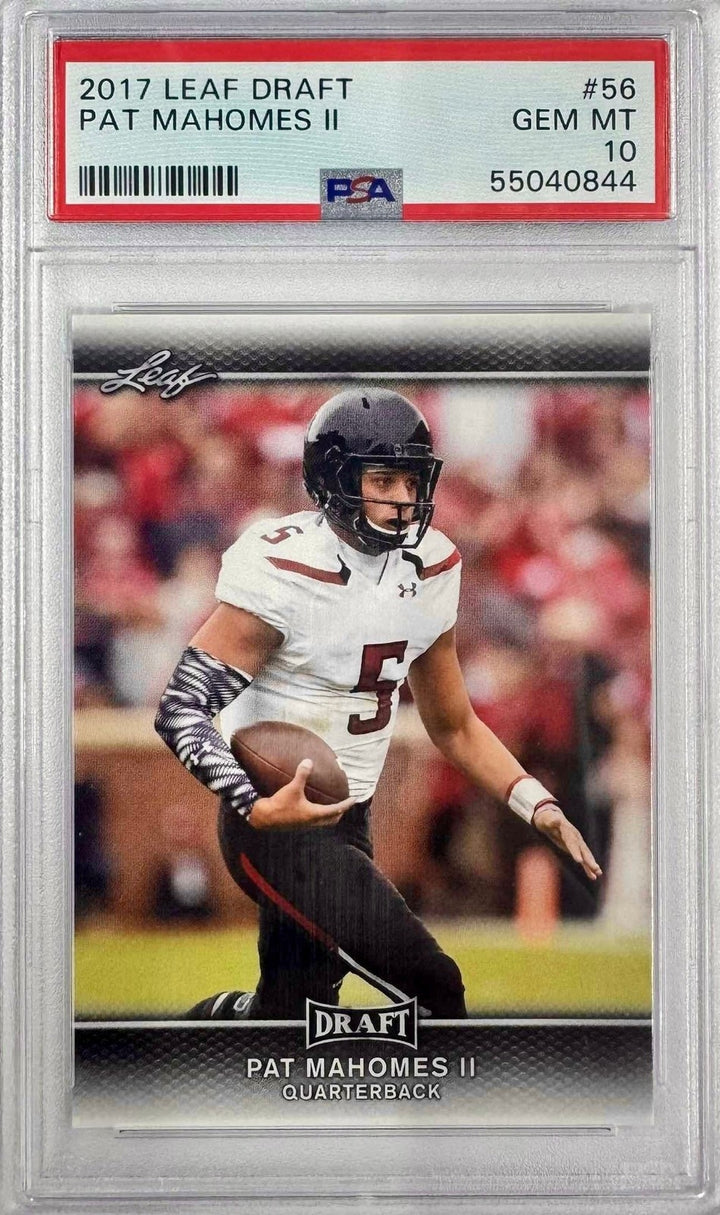 Graded 2017 Leaf Draft PATRICK MAHOMES II #56 Rookie RC Card PSA 10