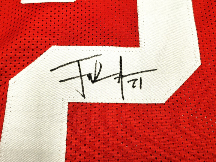 San Francisco 49ers Frank Gore Signed Red Jersey Beckett Witness