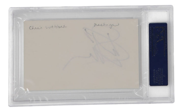 Chris Webber Signed Slabbed Index Card Michigan Wolverines PSA/DNA