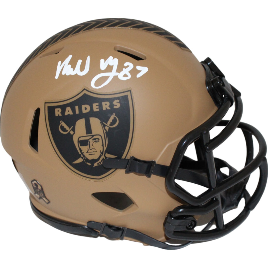 Michael Mayer Signed Las Vegas Raiders 23 Salute Mini Helmet BAS 43083