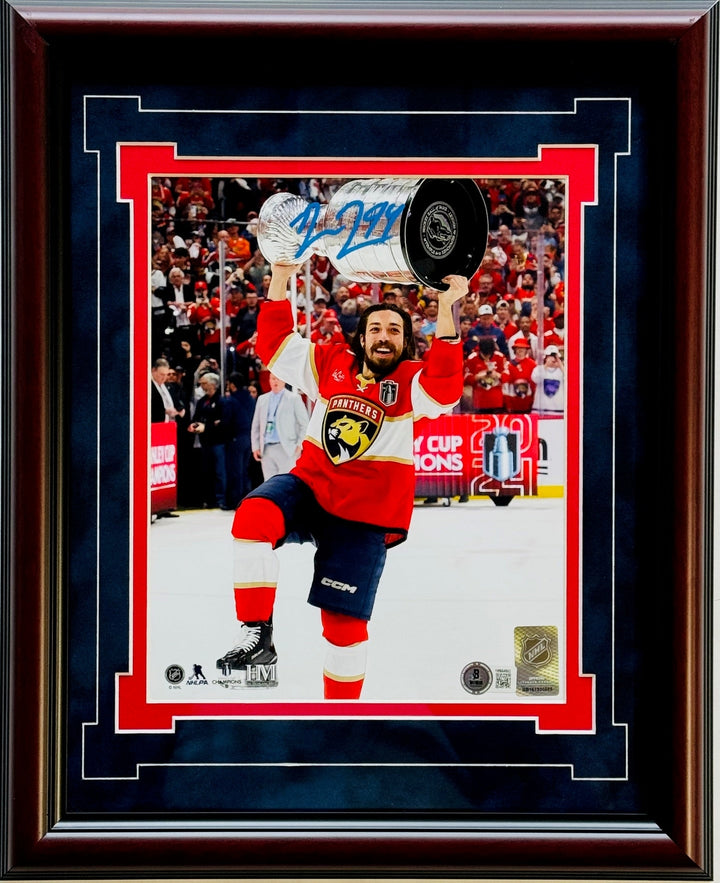 Ryan Lomberg Autographed Panthers 8x10 Framed Photo Raising Stanley Cup (Beckett