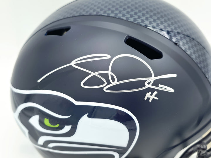 Sam Darnold Signed Seahawks Blue Full Size Speed Replica Helmet Beckett Witness