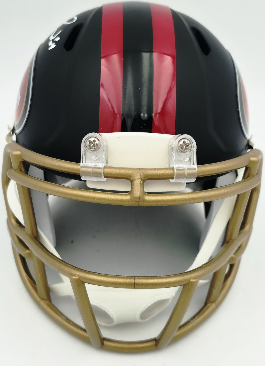 Fred Warner Signed San Francisco 49ers Black Rivalries Speed Mini Helmet Beckett