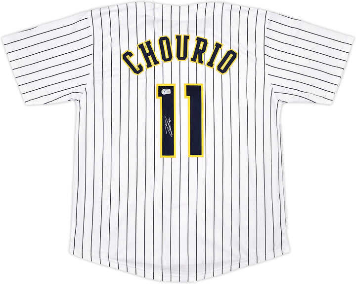 Milwaukee Brewers Jackson Chourio Autographed Signed White Jersey Beckett
