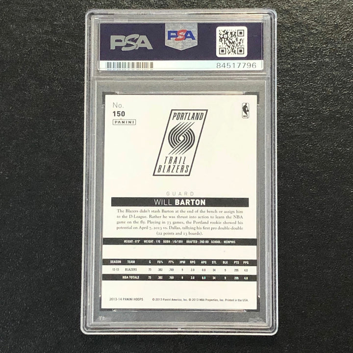 2013-14 NBA Hoops #150 Will Barton signed Auto 10 Card PSA/DNA Slabbed Trail Bla