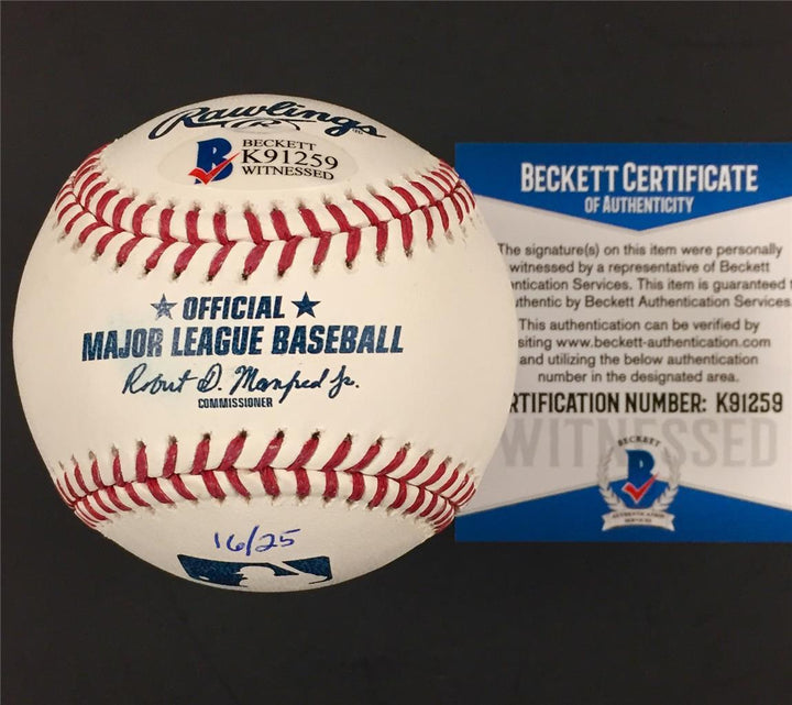 Angels José Briceño "MLB Debut HR #1" Rookie Signed Baseball /25 Beckett BAS COA