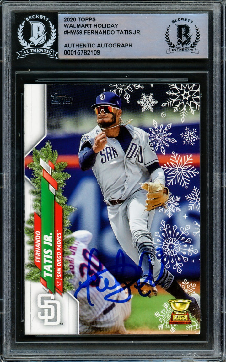 Fernando Tatis Jr. Signed 2020 Topps Holiday Card #HW59 San Diego Padres Beckett