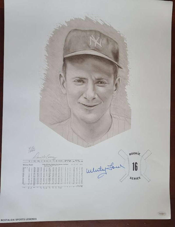 Whitey Ford JSA Signed  18x24 Litho Photo Autograph Yankees