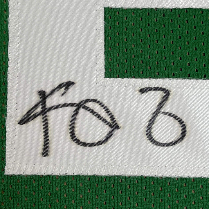 Framed Autographed/Signed Kevin Garnett 33x42 Boston Green Jersey Beckett COA