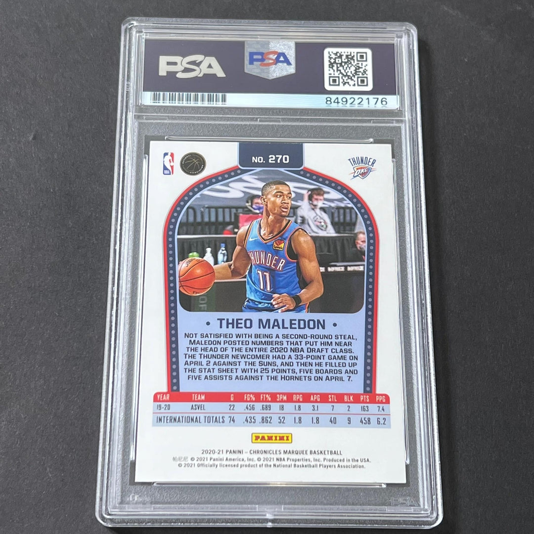 2020-21 Panini Marquee #270 Theo Maledon Signed Card AUTO 10 PSA Slabbed RC Thun