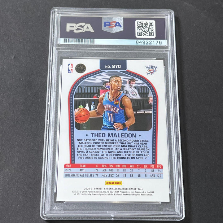 2020-21 Panini Marquee #270 Theo Maledon Signed Card AUTO 10 PSA Slabbed RC Thun