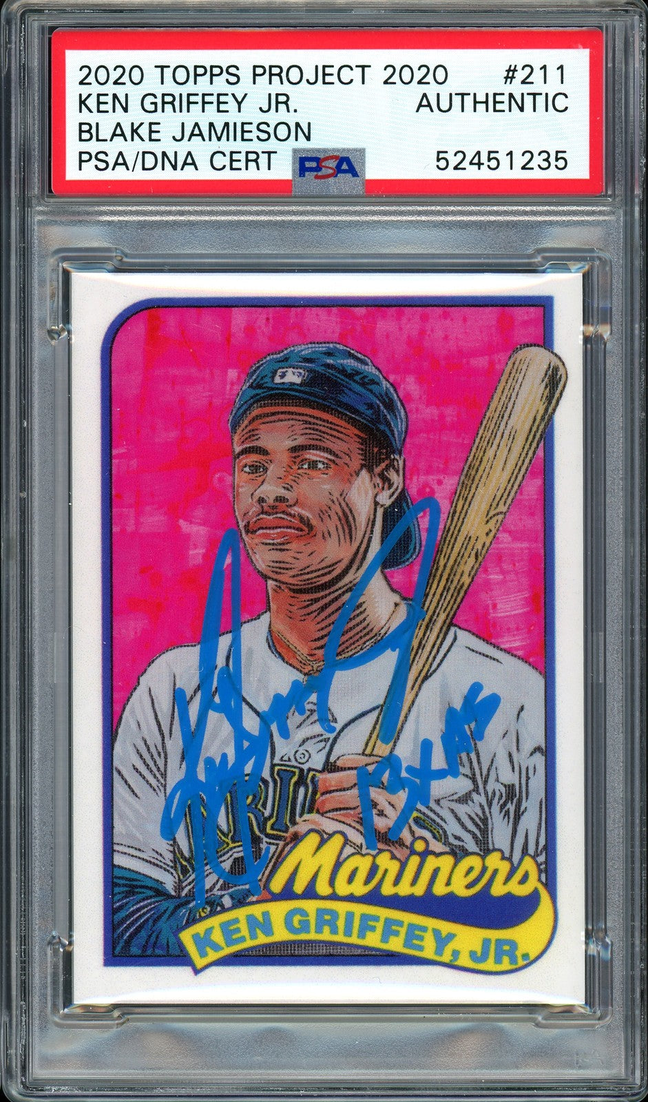 Ken Griffey Jr Auto Topps Project 2020 Blake Jamieson Card 211 13xAS 1/1 PSADNA